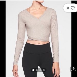 Athleta NWT Encore Wrap Top- Black/ Long Sleeve- Size L